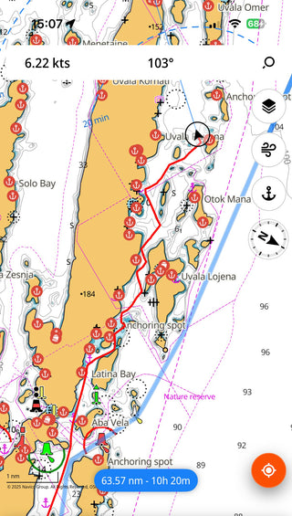 Tracking Raumwind-Segeln Mit B&G App In Kornaten Mit Hanse 510 Tropea Bei Hochsee Skipper Training Meilentoern In Kroatien