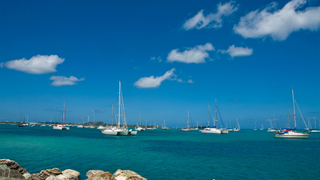 Ankerfeld Marigot Bay St. Martin Katamaran Meilentörn Karibik