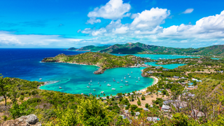Antigua Marina Luftaufnahme Karibik Hochseeschein Törn